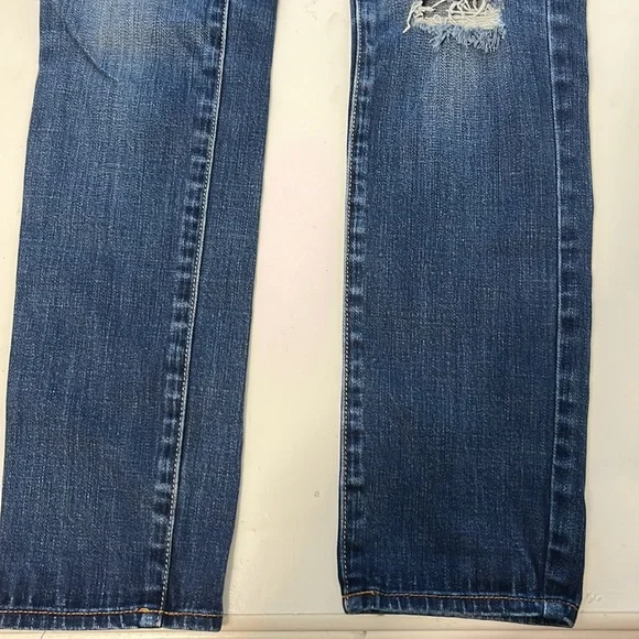American Eagle Sz 0 Skinny Lowrise Distressed Denim Jeans - Picture 3 of 6